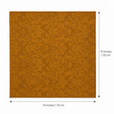 Antique Gold Scroll Damask Silk Pocket Square — Size guide