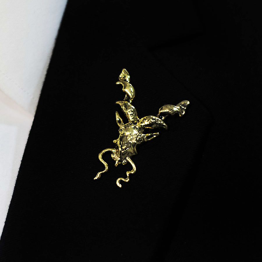 Antique Markhor – Bright Golden Lapel Pins - Lapel Pins | Monzoro Pakistan