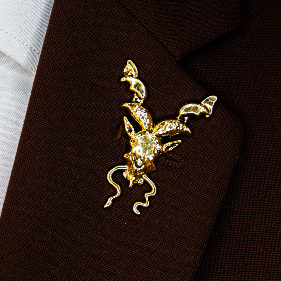 Antique Markhor – Bright Golden Lapel Pins - Lapel Pins | Monzoro Pakistan
