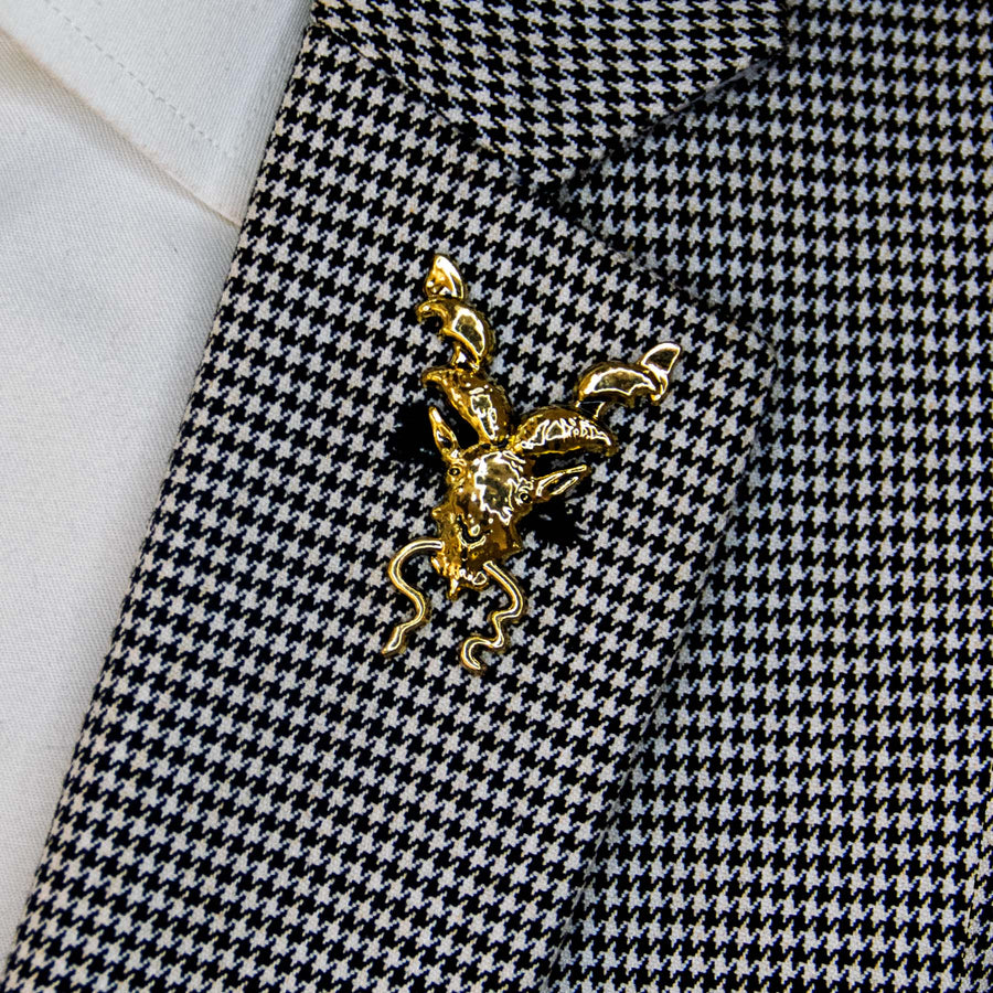 Antique Markhor – Bright Golden Lapel Pins - Lapel Pins | Monzoro Pakistan