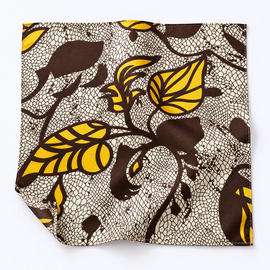 Autumn to Remember pocket square — unfolded studio detail.