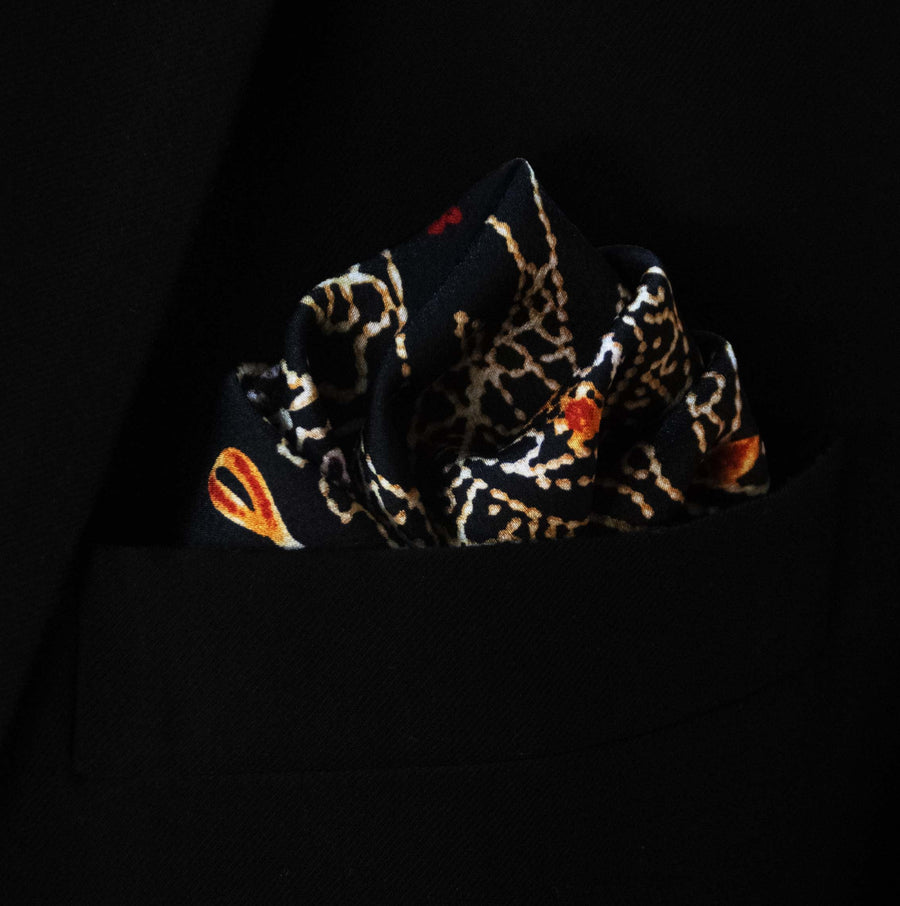 Ball Chain Art Silk Pocket Squares
