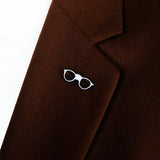 GUNMETAL EYEGLASSES FRAME LAPEL PINS