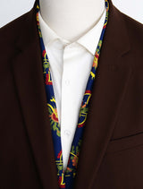 Navy Blue Paisley and Floral - Silk Men Scarves - Silk Scarves | Monzoro Pakistan
