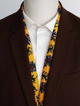 Mustard Paisley and Floral - Silk Men Scarves - Silk Scarves | Monzoro Pakistan