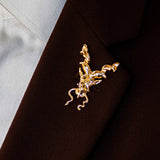 Antique Burnished Markhor – Golden Lapel Pins