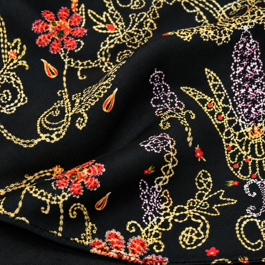 Ball Chain Art pocket square — fabric and design close-up.