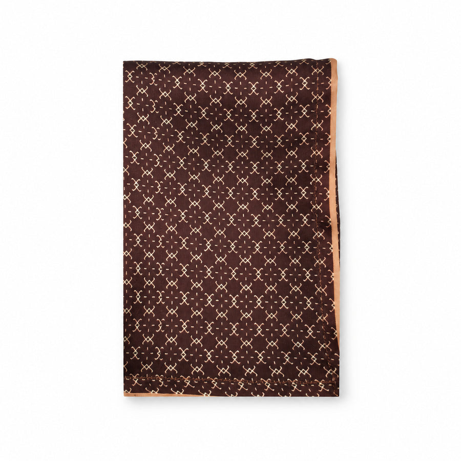 Chocolate HoneyComb pocket square — folded product.