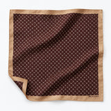 Chocolate HoneyComb pocket square — unfolded studio detail.