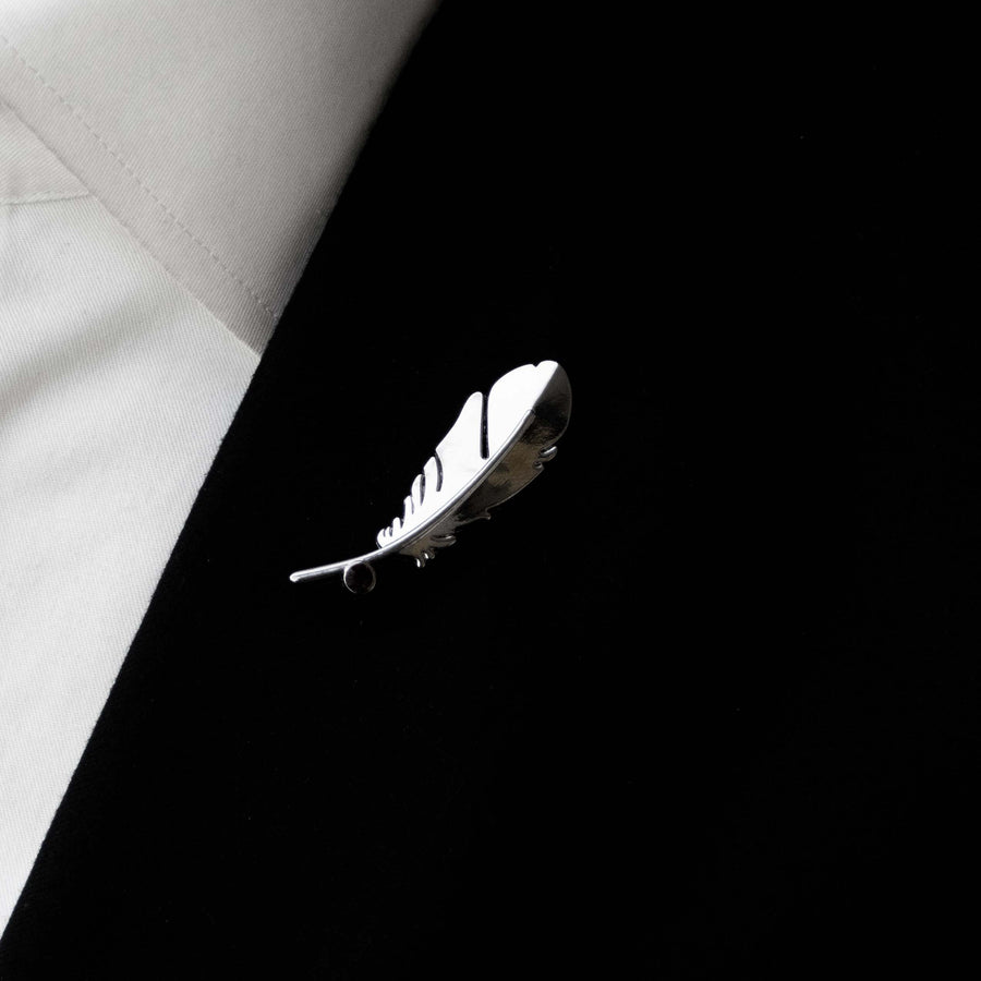Bird Feather – Metallic Silver Lapel Pins - Lapel Pins | Monzoro Pakistan