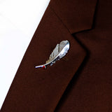 Bird Feather – Metallic Silver Lapel Pins - Lapel Pins | Monzoro Pakistan