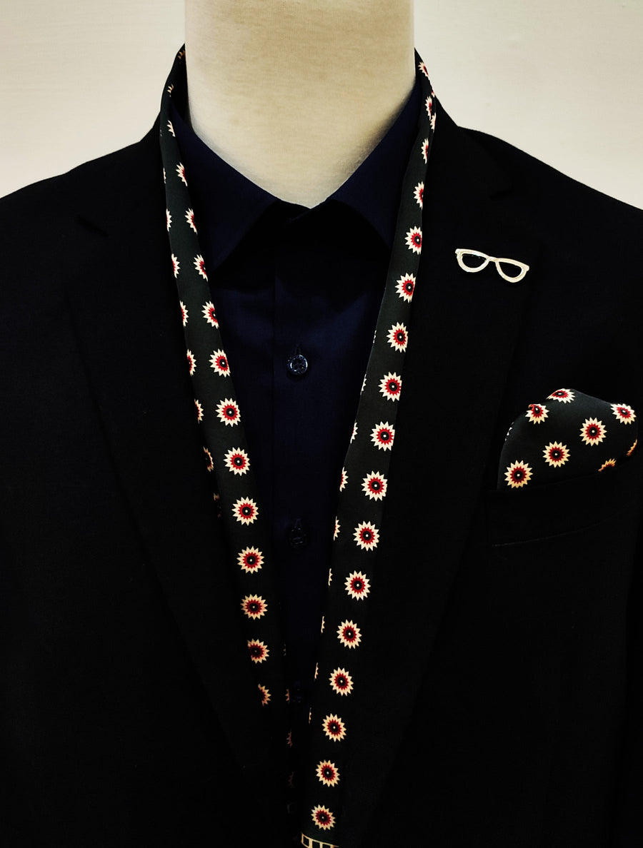 Black & Gold Reversible Silk Men Scarves Set - Combo Sets | Monzoro Pakistan