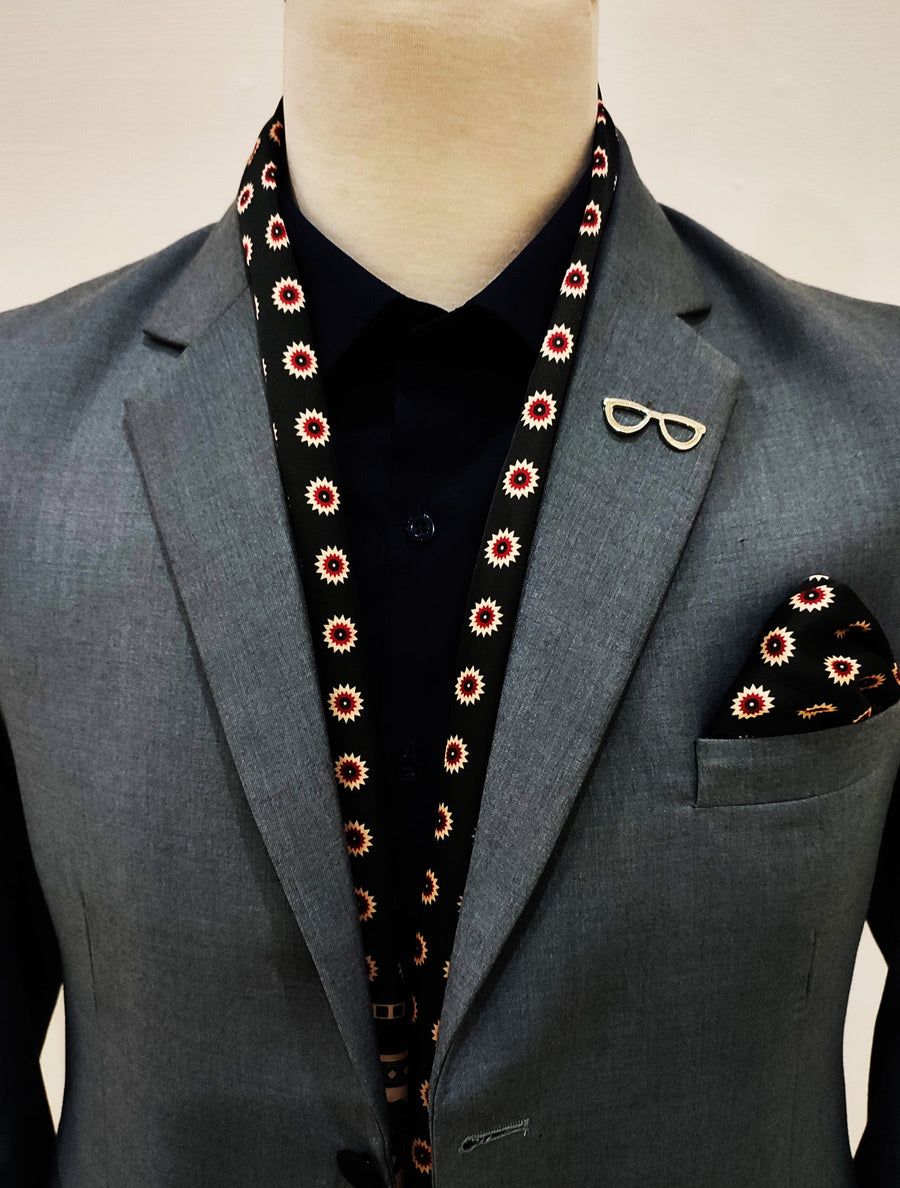 Black & Gold Reversible Silk Men Scarves Set - Combo Sets | Monzoro Pakistan