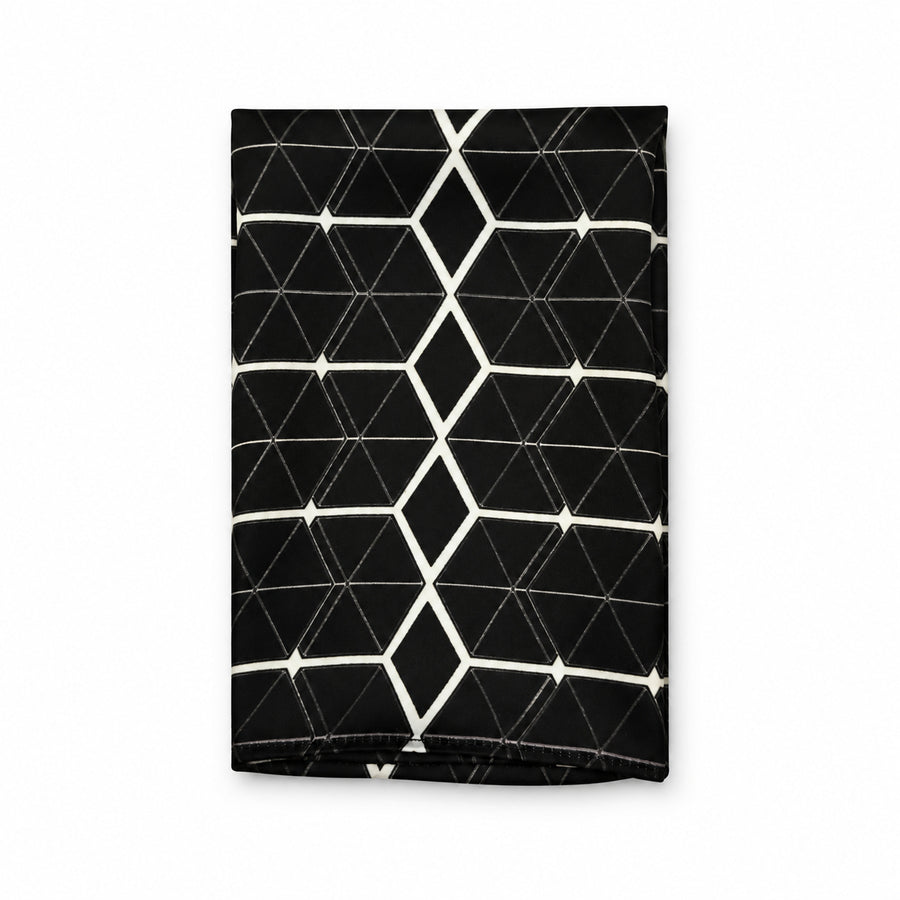 Black and White Hexagonal pocket square — folded product.