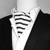 Black & White Stripes Silk Ascots - Ascots | Monzoro Pakistan