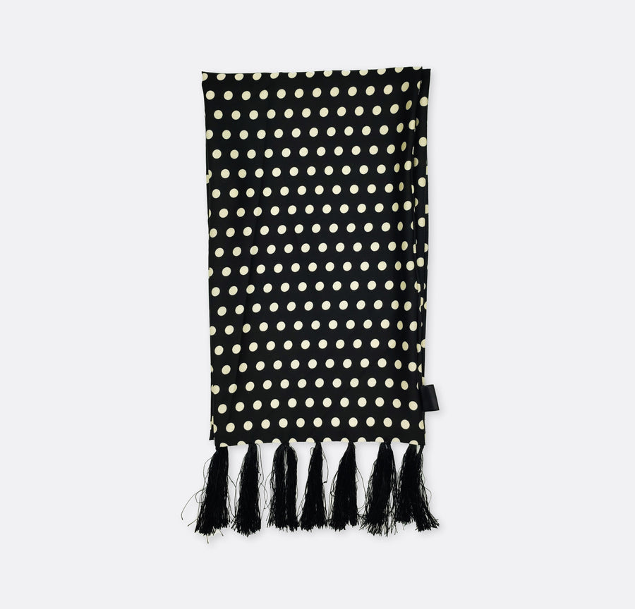Black Base Polka - Silk Men Scarves - Silk Scarves | Monzoro Pakistan