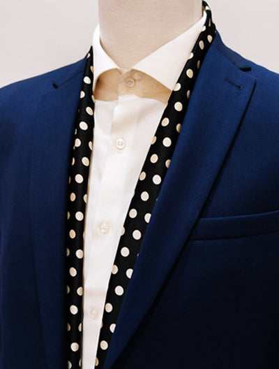 Black Base Polka - Silk Men Scarves - Silk Scarves | Monzoro Pakistan