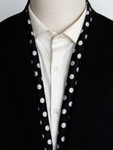Black Base Polka - Silk Men Scarves - Silk Scarves | Monzoro Pakistan