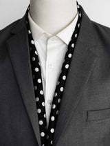 Black Base Polka - Silk Men Scarves - Silk Scarves | Monzoro Pakistan
