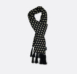 Black Base Polka - Silk Men Scarves - Silk Scarves | Monzoro Pakistan