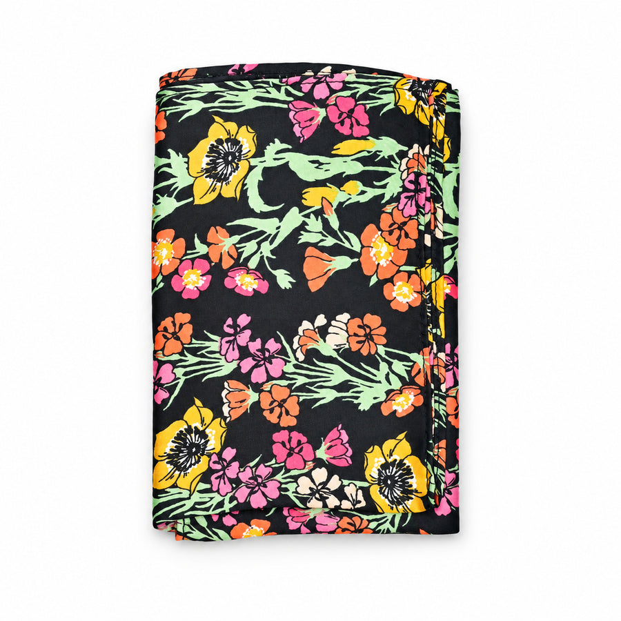 Black Boho Japanese pocket square — folded product.