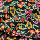 Black Boho Japanese pocket square — fabric and design close-up.