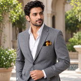 Black & Gold Chain Pattern pocket square — outdoor lifestyle.