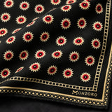 Black & Gold Reversible pocket square — fabric and design close-up.