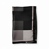 Black & White Abstract pocket square — folded product.
