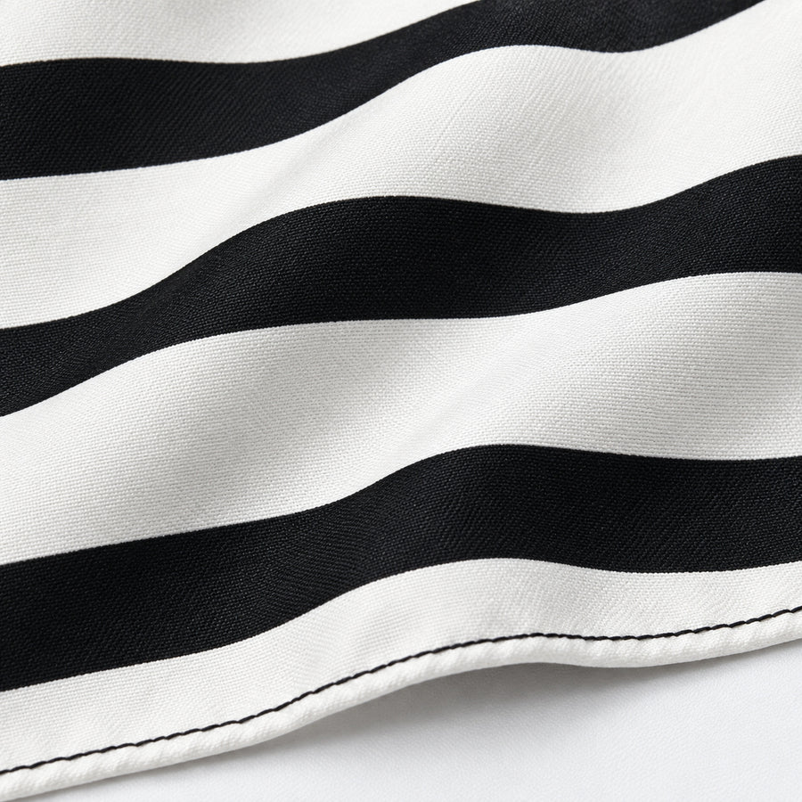Black & White Stripes pocket square — fabric and design close-up.