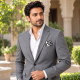 BLACK & WHITE TURKISH FLORAL SILK POCKET SQUARES pocket square — outdoor lifestyle.