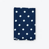 Blue Polka Drops pocket square — folded product.