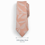 Blush Laurel Leaf Two-Tone Silk Tie blade width guide — 3.15 inches / 8 cm