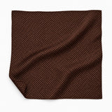 Brown Dot Polka pocket square — unfolded studio detail.