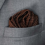 Brown Dot Polka - Silk Pocket Square - Pocket Squares | Monzoro Pakistan