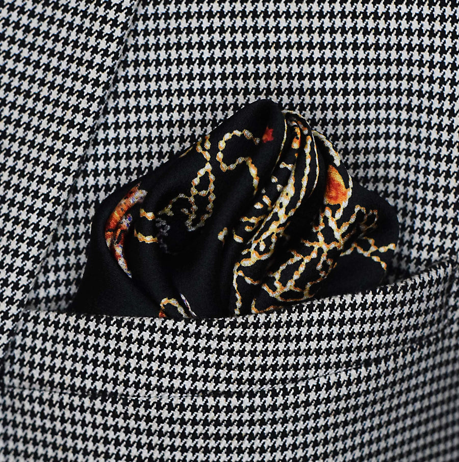 Ball Chain Art Silk Pocket Squares