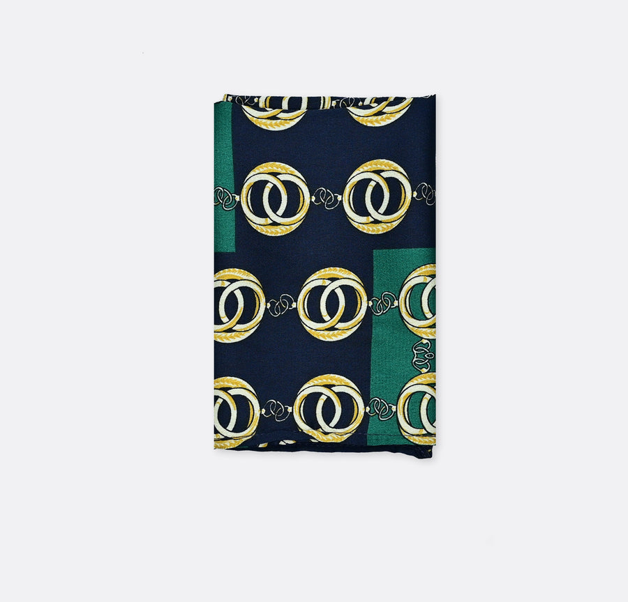 Chain Loop Green - Silk Pocket Square - Pocket Squares | Monzoro Pakistan