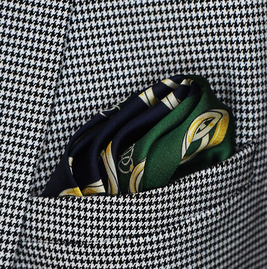 Chain Loop Green - Silk Pocket Square - Pocket Squares | Monzoro Pakistan