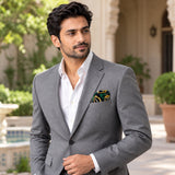 Chain Loop Green pocket square — outdoor lifestyle.