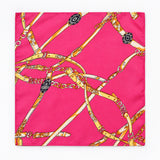 Chains and Straps (Pink) pocket square — full flat product.