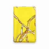 Chains and Straps (yellow) pocket square — folded product.