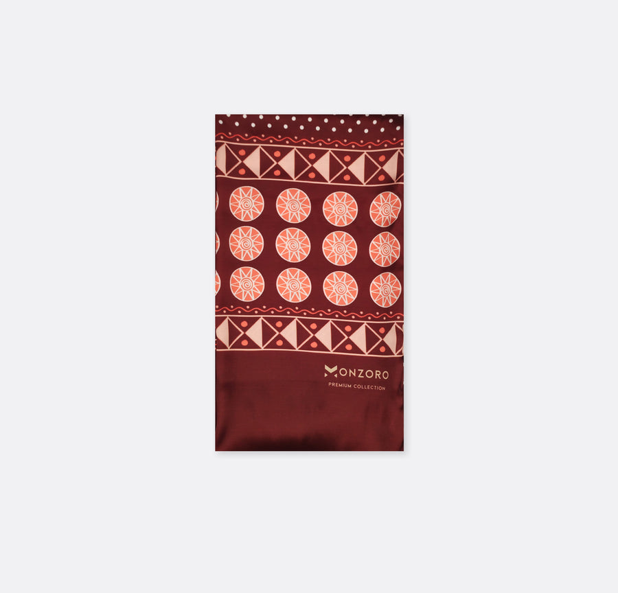Chocolate Brown Polka Drops - Silk Scarves - Silk Scarves | Monzoro Pakistan
