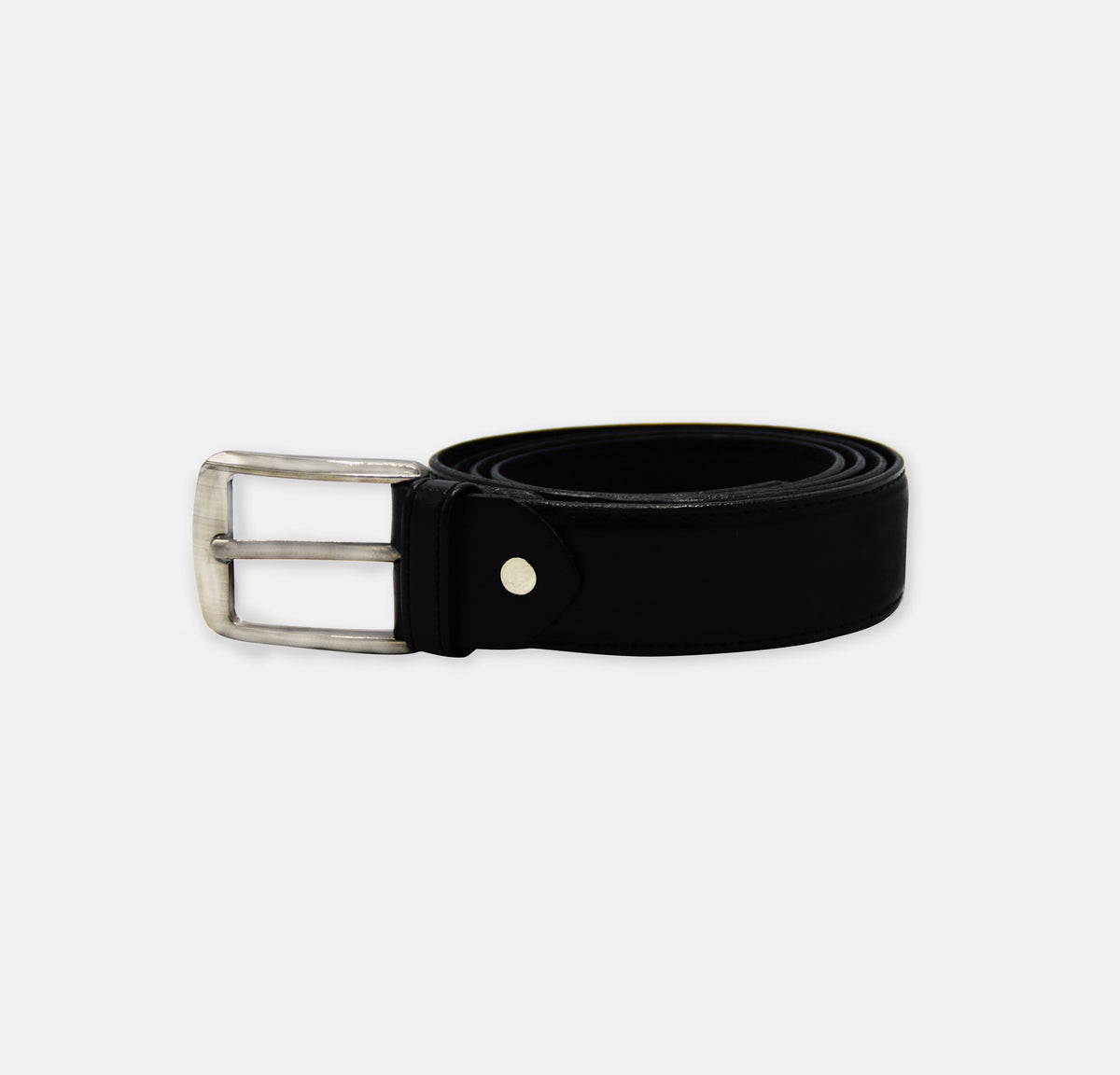 Classic Shiny Leather - Pin Buckle Slim Belt - Black - Belts | Monzoro Pakistan