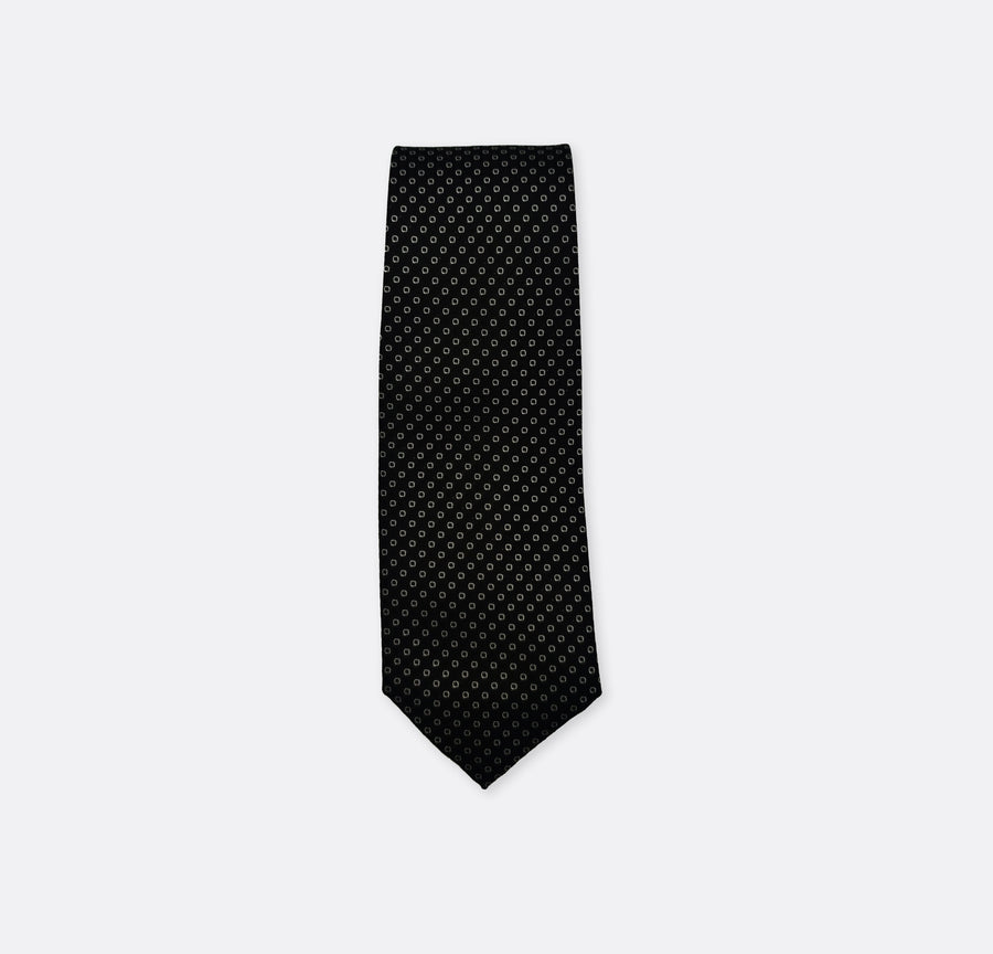 Coal Black Hollow Dotted Smart Neck Ties - Neckties | Monzoro Pakistan