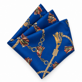 Cobalt Rope and Tassel Silk Pocket Square