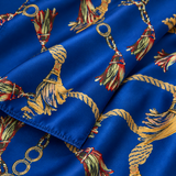 Cobalt Rope and Tassel Silk Pocket Square