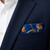 Cobalt Rope and Tassel Silk Pocket Square
