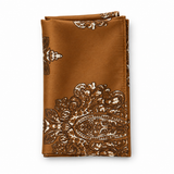 Copper Paisley Medallion Silk Pocket Square