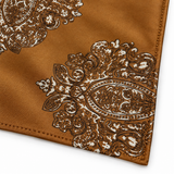 Copper Paisley Medallion Silk Pocket Square