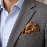 Copper Paisley Medallion Silk Pocket Square
